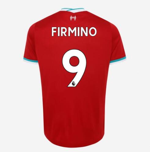 Liverpool Home Kit Soccer Jersey FIRMINO #9 2020/21